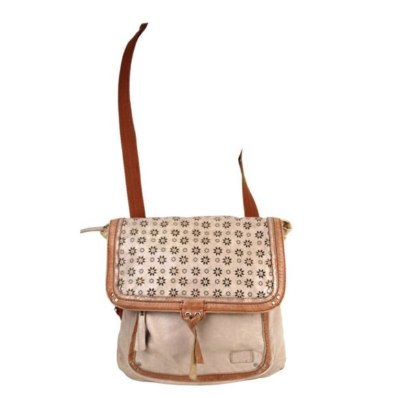 THE SAK BEIGE BROWN GENUINE LEATHER CONVERTIBLE BACKPACK SHOULDER BAG X-BODY main image 15